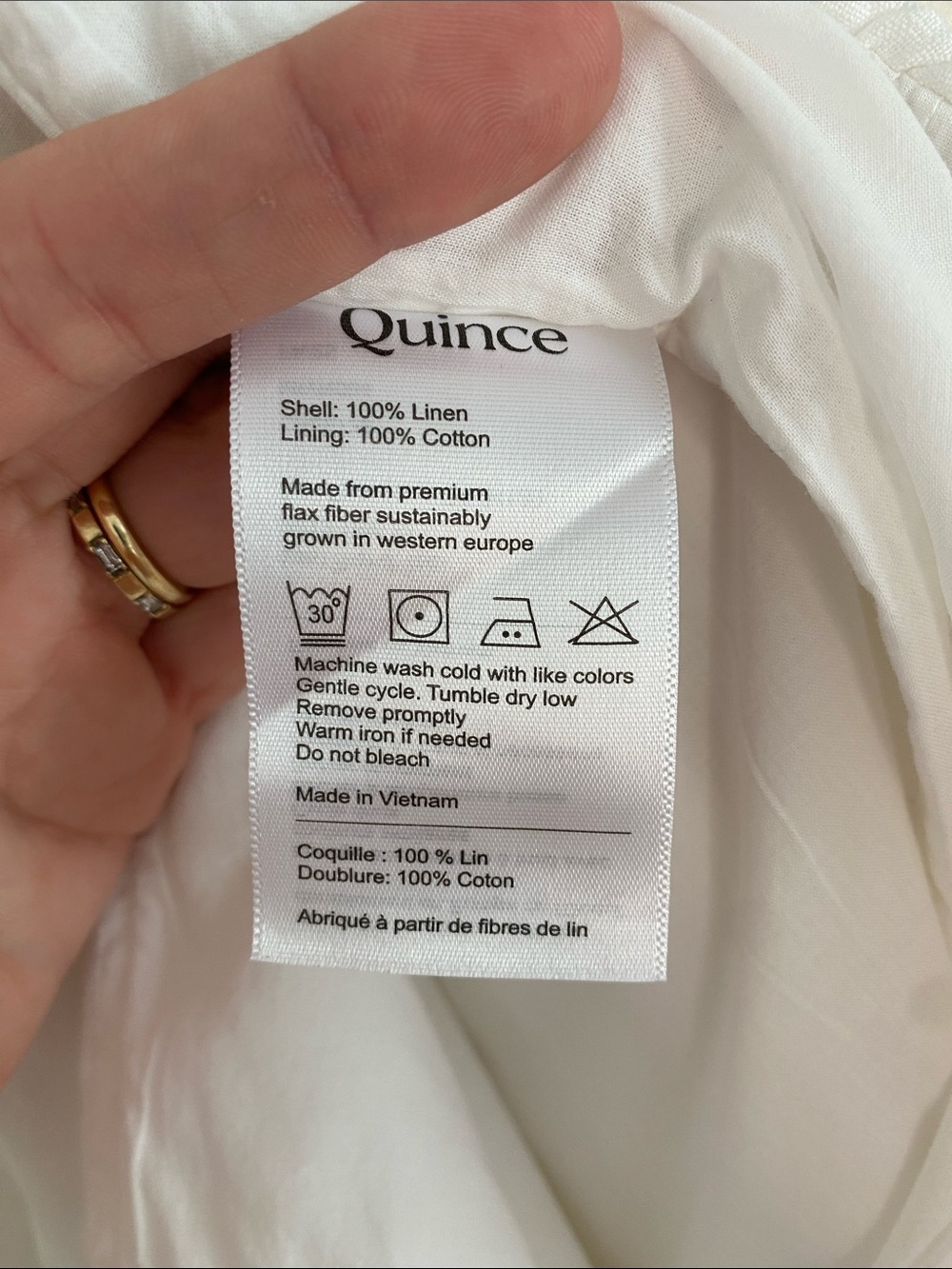 Quince 100% European Linen Skort White Elastic-Waist Size 4 - Picture 11 of 11